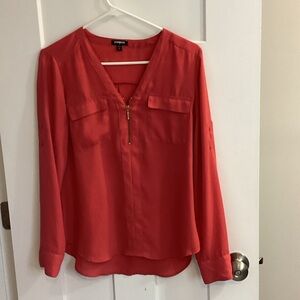 Express Women's Vibrant Coral Blouse